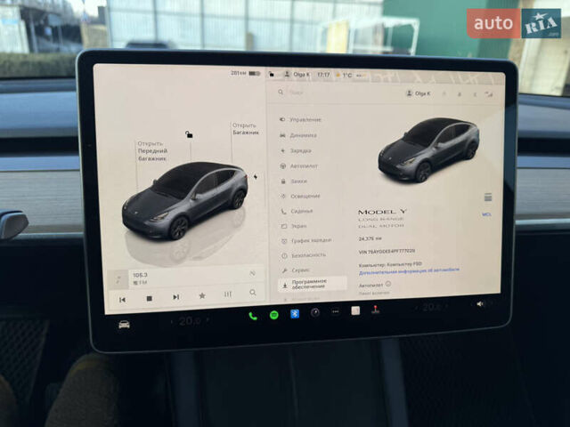 Серый Тесла Model Y, объемом двигателя 0 л и пробегом 24 тыс. км за 26400 $, фото 9 на Automoto.ua