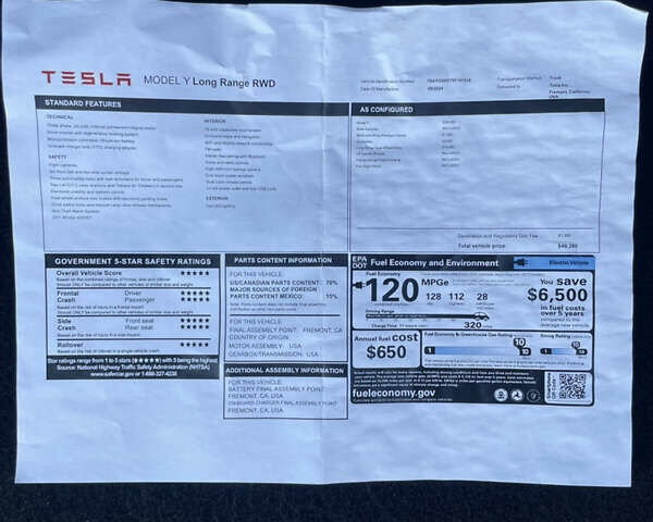 Сірий Тесла Model Y, об'ємом двигуна 0 л та пробігом 15 тис. км за 29988 $, фото 42 на Automoto.ua