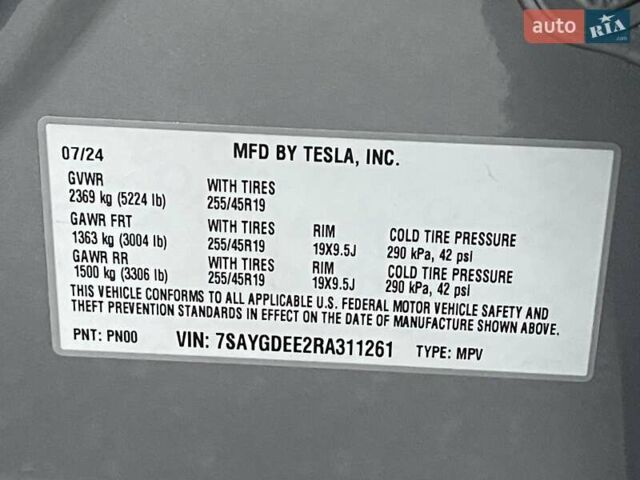 Серый Тесла Model Y, объемом двигателя 0 л и пробегом 25 тыс. км за 36700 $, фото 30 на Automoto.ua