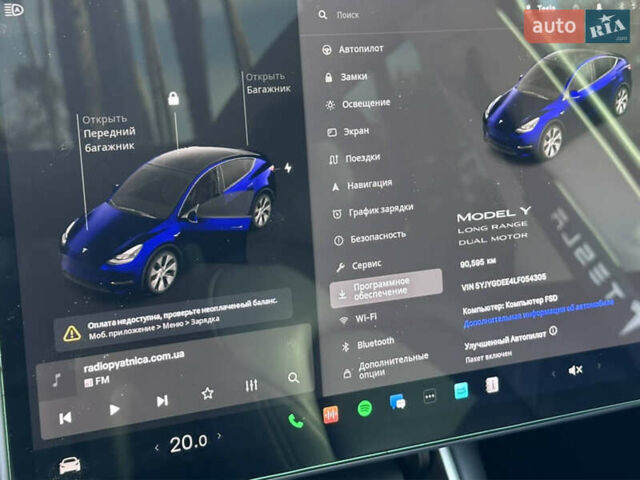 Синій Тесла Model Y, об'ємом двигуна 0 л та пробігом 94 тис. км за 24000 $, фото 16 на Automoto.ua