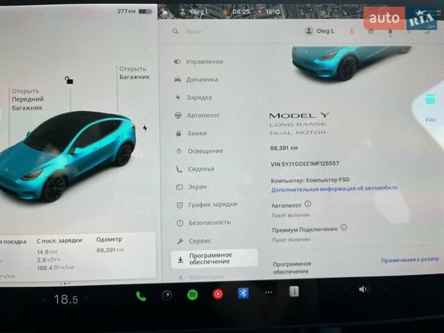 Синий Тесла Model Y, объемом двигателя 0 л и пробегом 68 тыс. км за 25000 $, фото 20 на Automoto.ua