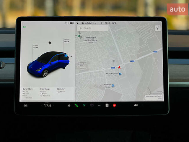 Синий Тесла Model Y, объемом двигателя 0 л и пробегом 72 тыс. км за 25750 $, фото 16 на Automoto.ua