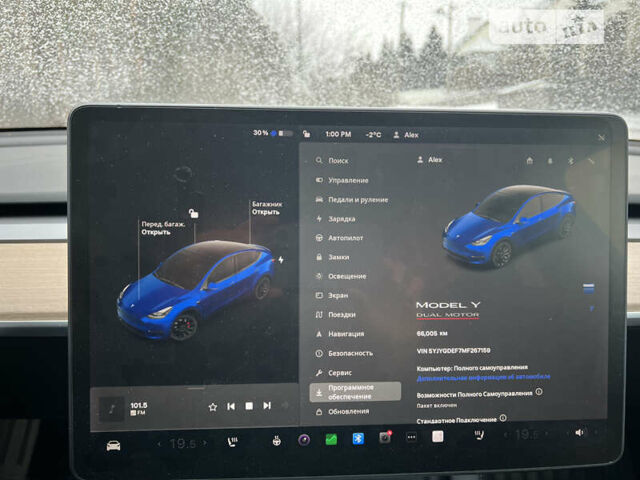 Синий Тесла Model Y, объемом двигателя 0 л и пробегом 66 тыс. км за 25000 $, фото 15 на Automoto.ua