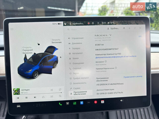 Синий Тесла Model Y, объемом двигателя 0 л и пробегом 57 тыс. км за 24300 $, фото 17 на Automoto.ua