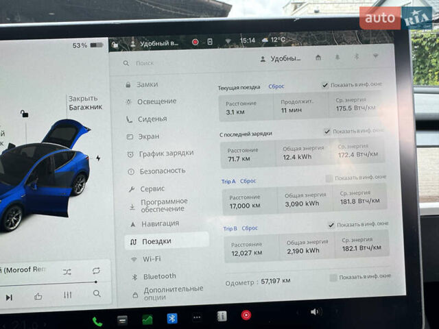 Синий Тесла Model Y, объемом двигателя 0 л и пробегом 57 тыс. км за 24300 $, фото 23 на Automoto.ua