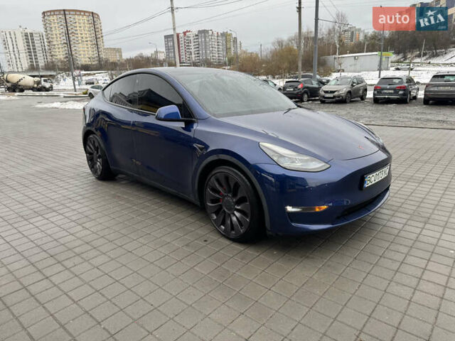 Синий Тесла Model Y, объемом двигателя 0 л и пробегом 85 тыс. км за 24200 $, фото 2 на Automoto.ua