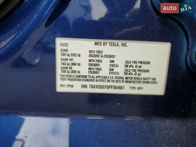Синій Тесла Model Y, об'ємом двигуна 0 л та пробігом 22 тис. км за 12100 $, фото 11 на Automoto.ua