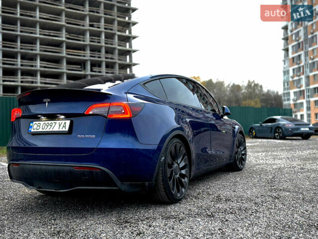 Синий Тесла Model Y, объемом двигателя 0 л и пробегом 38 тыс. км за 28900 $, фото 3 на Automoto.ua