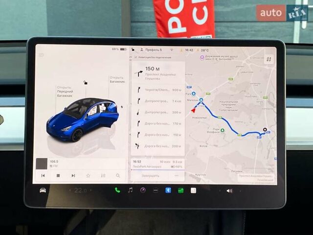 Синий Тесла Model Y, объемом двигателя 0 л и пробегом 92 тыс. км за 31999 $, фото 25 на Automoto.ua
