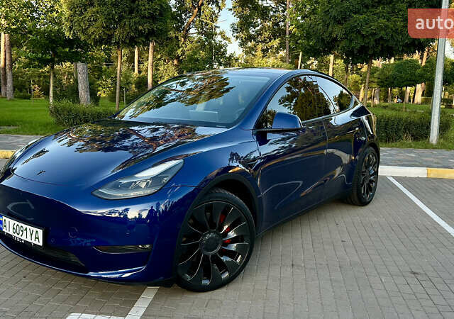 Синий Тесла Model Y, объемом двигателя 0 л и пробегом 84 тыс. км за 26900 $, фото 16 на Automoto.ua