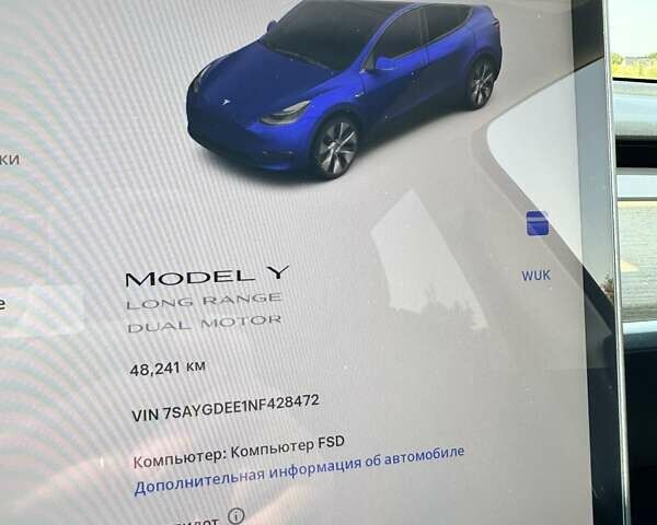 Синий Тесла Model Y, объемом двигателя 0 л и пробегом 48 тыс. км за 26700 $, фото 39 на Automoto.ua