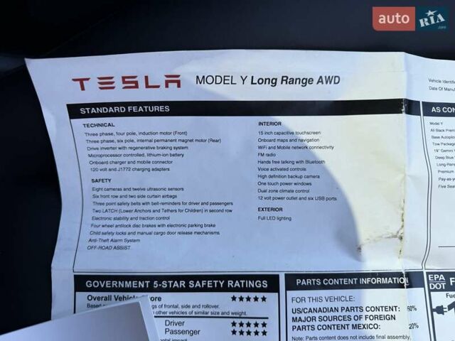 Синий Тесла Model Y, объемом двигателя 0 л и пробегом 80 тыс. км за 25300 $, фото 100 на Automoto.ua