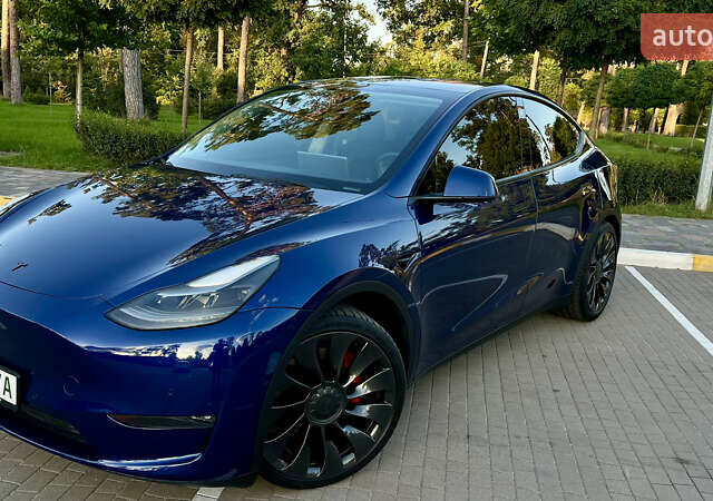 Синий Тесла Model Y, объемом двигателя 0 л и пробегом 84 тыс. км за 26900 $, фото 14 на Automoto.ua