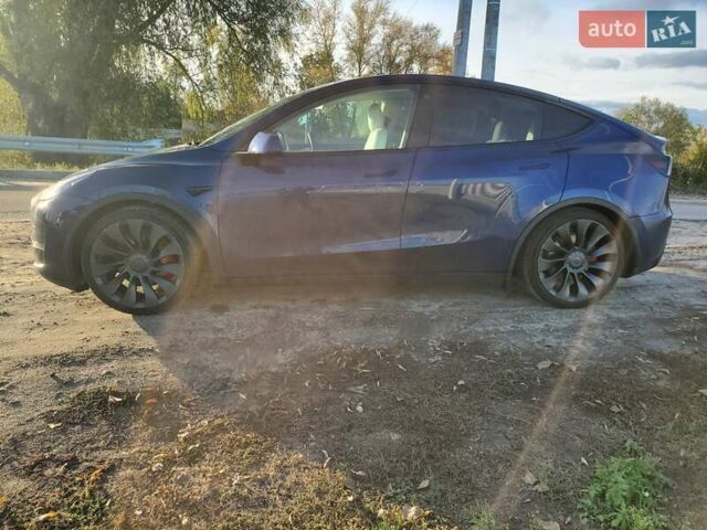 Синий Тесла Model Y, объемом двигателя 0 л и пробегом 39 тыс. км за 30000 $, фото 7 на Automoto.ua