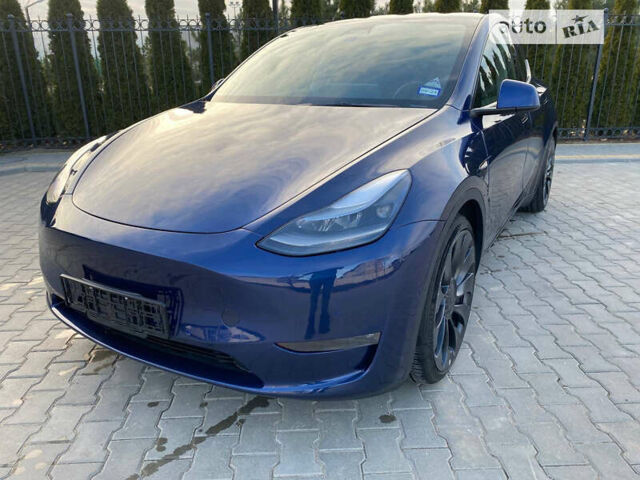 Синий Тесла Model Y, объемом двигателя 0 л и пробегом 12 тыс. км за 38499 $, фото 2 на Automoto.ua