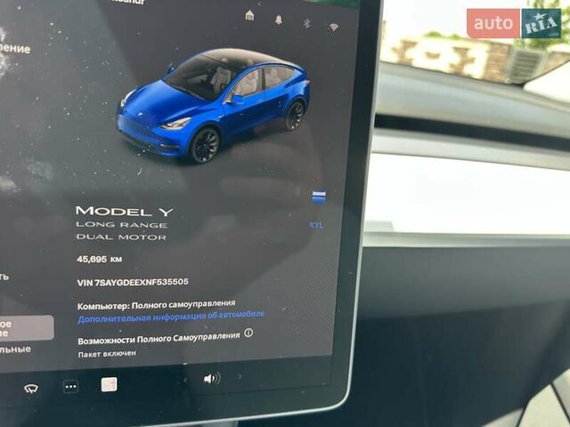 Синий Тесла Model Y, объемом двигателя 0 л и пробегом 45 тыс. км за 25990 $, фото 14 на Automoto.ua