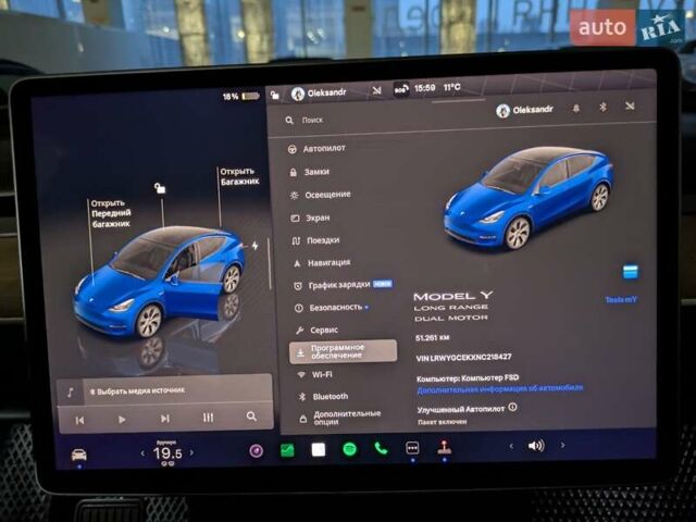 Синий Тесла Model Y, объемом двигателя 0 л и пробегом 51 тыс. км за 30900 $, фото 23 на Automoto.ua