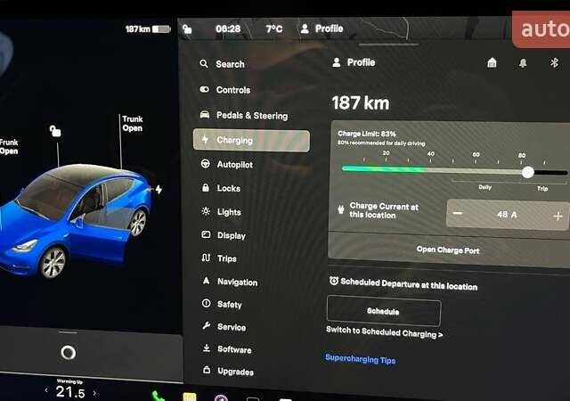 Синий Тесла Model Y, объемом двигателя 0 л и пробегом 35 тыс. км за 29000 $, фото 8 на Automoto.ua