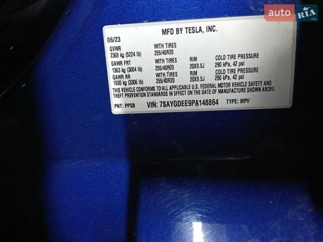 Синій Тесла Model Y, об'ємом двигуна 0 л та пробігом 57 тис. км за 27500 $, фото 10 на Automoto.ua