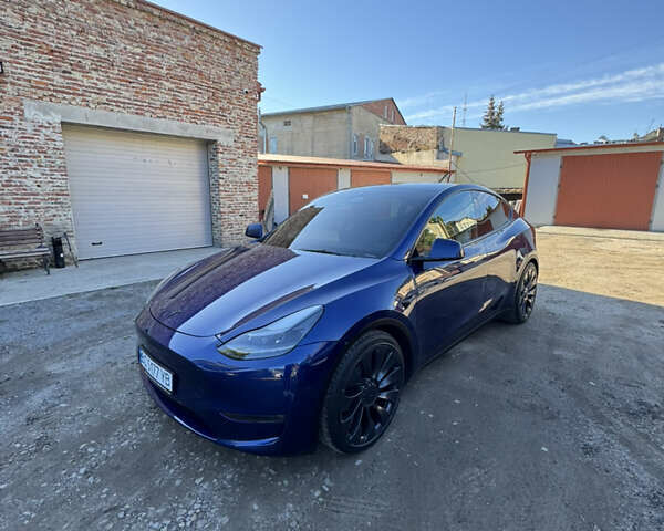 Синий Тесла Model Y, объемом двигателя 0 л и пробегом 47 тыс. км за 30100 $, фото 3 на Automoto.ua