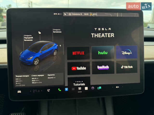Синій Тесла Model Y, об'ємом двигуна 0 л та пробігом 38 тис. км за 25500 $, фото 19 на Automoto.ua