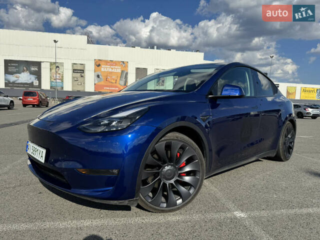 Синий Тесла Model Y, объемом двигателя 0 л и пробегом 17 тыс. км за 32500 $, фото 11 на Automoto.ua