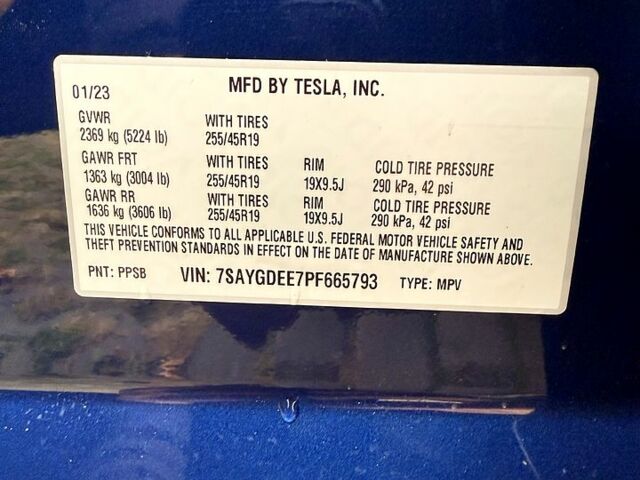 Синий Тесла Model Y, объемом двигателя 0 л и пробегом 46 тыс. км за 31900 $, фото 10 на Automoto.ua