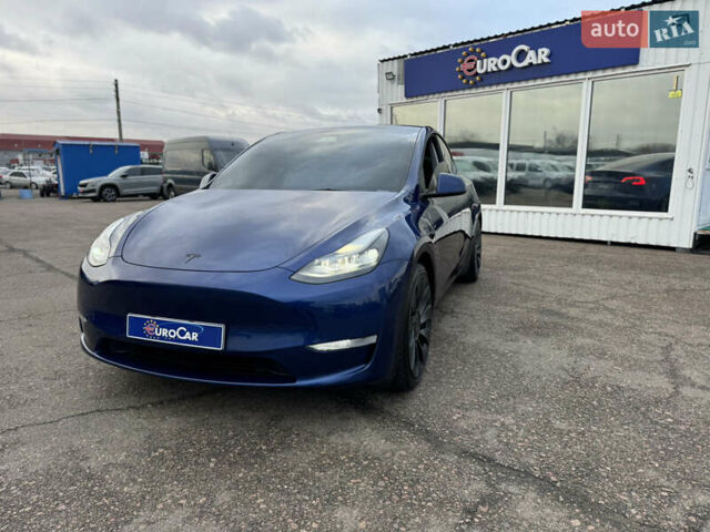 Синий Тесла Model Y, объемом двигателя 0 л и пробегом 36 тыс. км за 31000 $, фото 89 на Automoto.ua