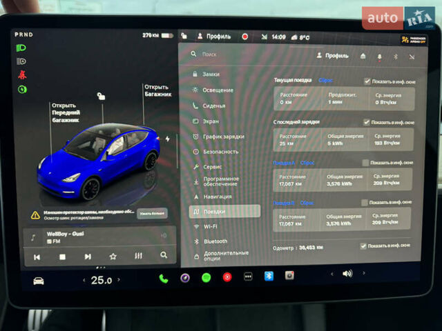 Синий Тесла Model Y, объемом двигателя 0 л и пробегом 36 тыс. км за 31000 $, фото 85 на Automoto.ua