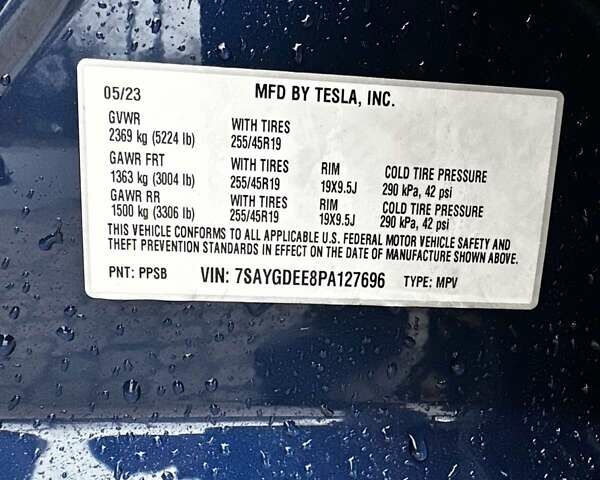 Синий Тесла Model Y, объемом двигателя 0 л и пробегом 59 тыс. км за 25500 $, фото 3 на Automoto.ua