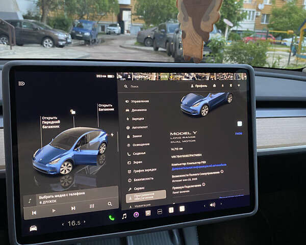 Синий Тесла Model Y, объемом двигателя 0 л и пробегом 15 тыс. км за 28200 $, фото 18 на Automoto.ua