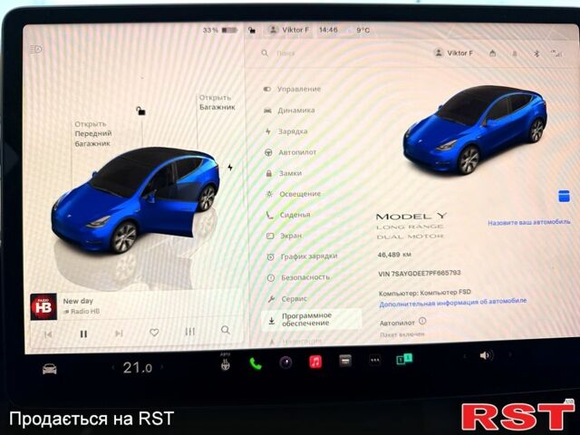 Синий Тесла Model Y, объемом двигателя 0 л и пробегом 46 тыс. км за 31900 $, фото 7 на Automoto.ua