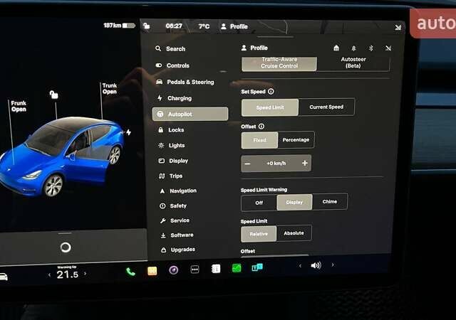Синий Тесла Model Y, объемом двигателя 0 л и пробегом 35 тыс. км за 29000 $, фото 9 на Automoto.ua