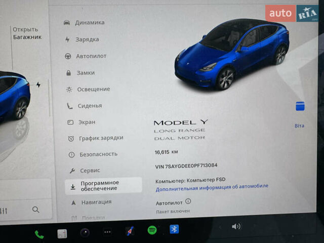 Синий Тесла Model Y, объемом двигателя 0 л и пробегом 16 тыс. км за 32500 $, фото 5 на Automoto.ua