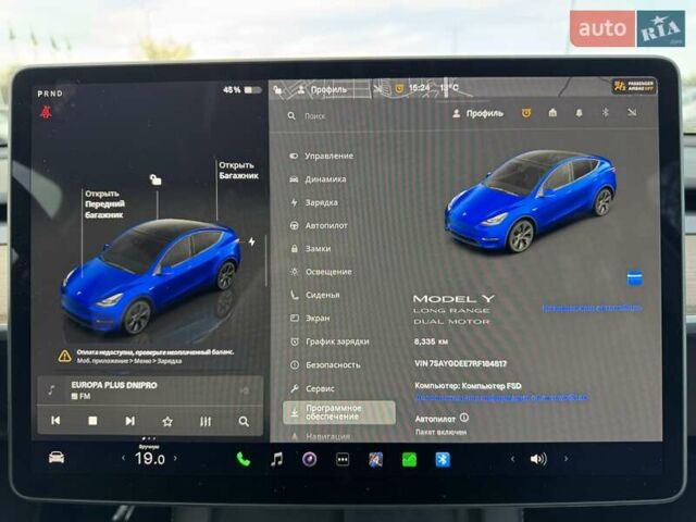 Синий Тесла Model Y, объемом двигателя 0 л и пробегом 8 тыс. км за 31900 $, фото 18 на Automoto.ua