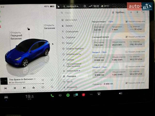 Синий Тесла Model Y, объемом двигателя 0 л и пробегом 9 тыс. км за 48800 $, фото 22 на Automoto.ua