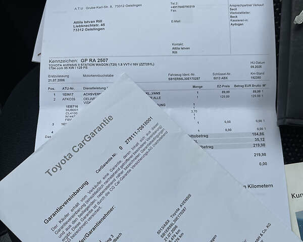 Синій Тойота Авенсіс, об'ємом двигуна 1.8 л та пробігом 217 тис. км за 6800 $, фото 35 на Automoto.ua