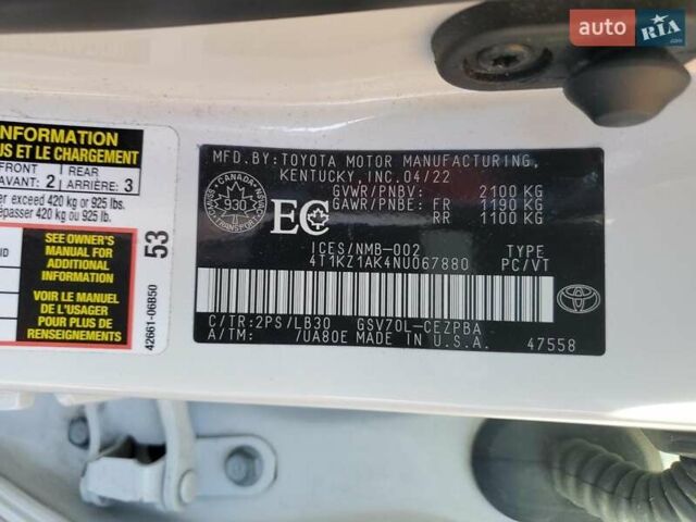 Белый Тойота Камри, объемом двигателя 3.5 л и пробегом 23 тыс. км за 10050 $, фото 11 на Automoto.ua