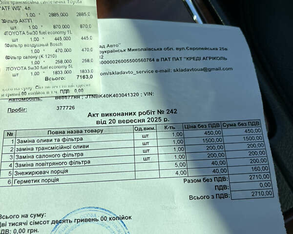 Черный Тойота Камри, объемом двигателя 3.5 л и пробегом 377 тыс. км за 10200 $, фото 77 на Automoto.ua