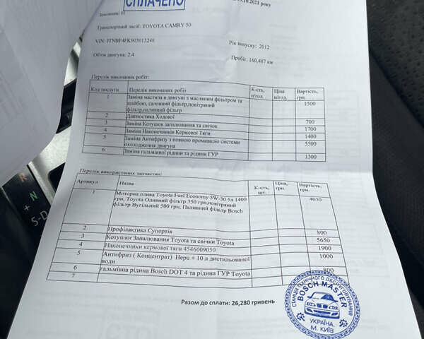 Черный Тойота Камри, объемом двигателя 2.36 л и пробегом 230 тыс. км за 10250 $, фото 37 на Automoto.ua