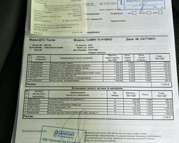 Черный Тойота Камри, объемом двигателя 2.5 л и пробегом 21 тыс. км за 38300 $, фото 34 на Automoto.ua