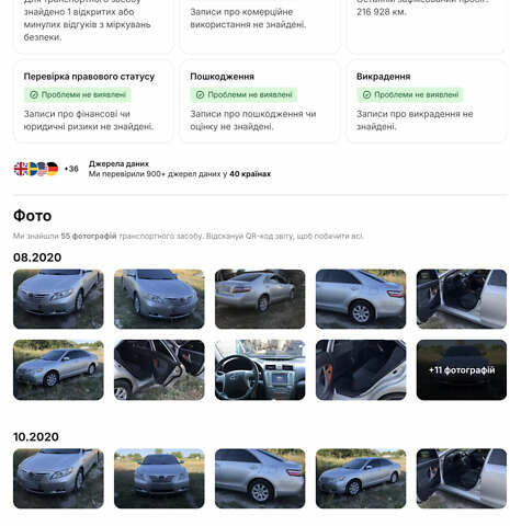 Серый Тойота Камри, объемом двигателя 2.36 л и пробегом 221 тыс. км за 8499 $, фото 8 на Automoto.ua