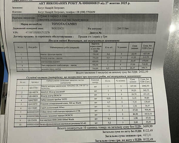Сірий Тойота Камрі, об'ємом двигуна 2.4 л та пробігом 241 тис. км за 12600 $, фото 23 на Automoto.ua