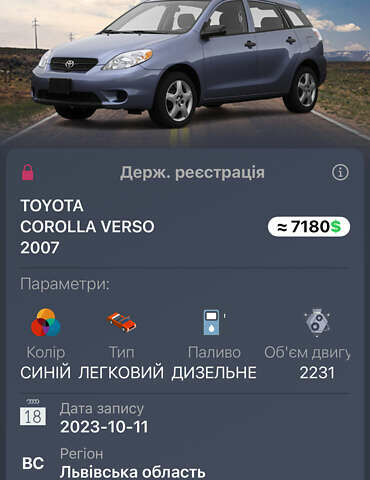 Синий Тойота Королла Версо, объемом двигателя 2.2 л и пробегом 355 тыс. км за 6400 $, фото 6 на Automoto.ua