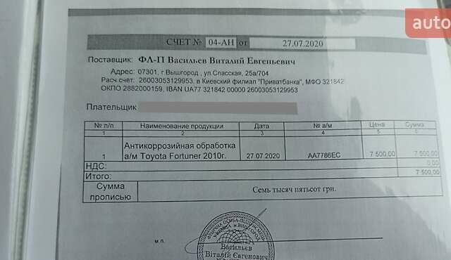 Черный Тойота Фортунер, объемом двигателя 2.7 л и пробегом 186 тыс. км за 15500 $, фото 45 на Automoto.ua