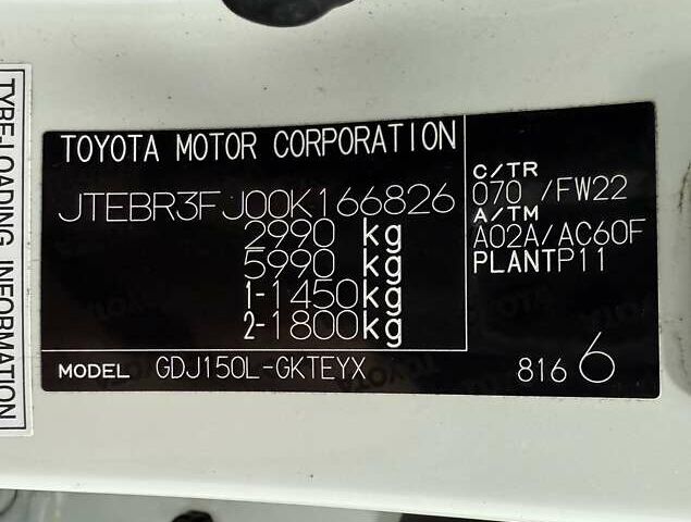 Білий Тойота Ленд Крузер Прадо, об'ємом двигуна 2.76 л та пробігом 139 тис. км за 43000 $, фото 37 на Automoto.ua