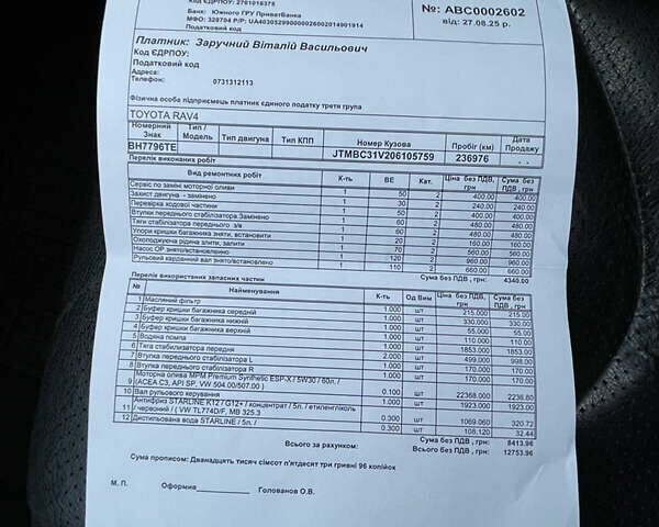 Сірий Тойота РАВ 4, об'ємом двигуна 2.23 л та пробігом 238 тис. км за 9900 $, фото 17 на Automoto.ua