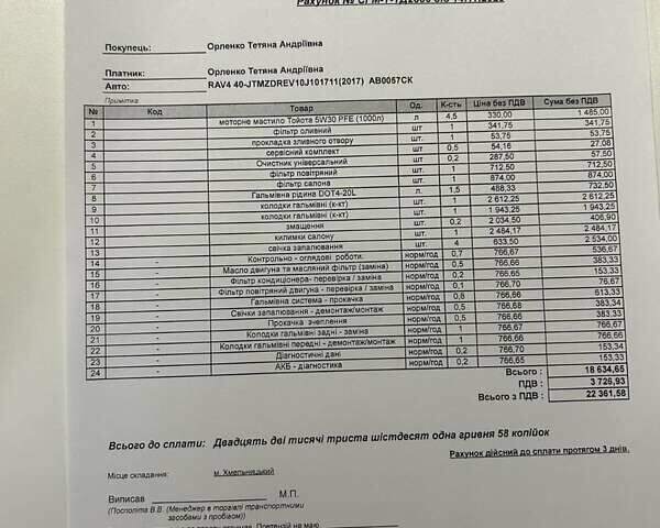 Тойота РАВ 4 2017 в Виннице на Automoto.ua Синий Тойота РАВ 4, объемом двигателя 1.99 л и пробегом 104 тыс. км за 20000 $, фото 9 на Automoto.ua