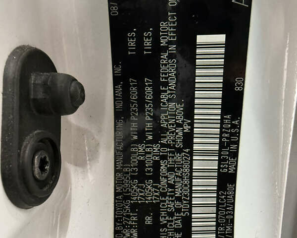 Белый Тойота Сиенна, объемом двигателя 3.46 л и пробегом 123 тыс. км за 26300 $, фото 30 на Automoto.ua