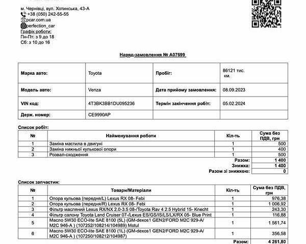 Білий Тойота Венза, об'ємом двигуна 3.5 л та пробігом 148 тис. км за 14900 $, фото 4 на Automoto.ua